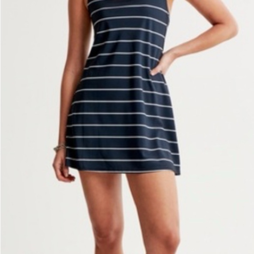 Abercrombie & Fitch Navy and White Striped Mini Dress
